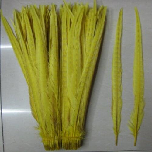 Wholesale 100 PCS / lot of beautiful yellow chicken tail feathers 50 to 55 cm 20-22 inches celebration decoration