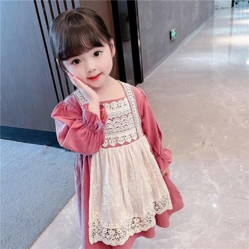 Dresses For Girls Patchwork Girl Party Dress Spring Autumn Kids Dress Casual Style Childrens Clothing