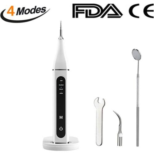 Portable 4 Modes Ultrasonic Electric Dental Scaler USB Whitening Tooth Calculus Remover Oral Hygiene Smoke Stains Tartar Cleaner