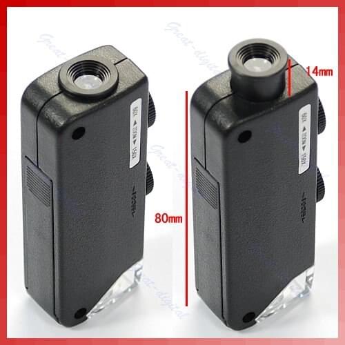 Mini Handheld 60x-100x Pocket Microscope Magnifer Loupe Magnification Pocket Microscope Jewelry Magnifier Apr 16
