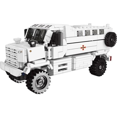 The Military Technic Weapon Army Soviet Union Ukrainian Klass KPA3 Truck Armored Vehicle Building Blocks Model Bricks Toys