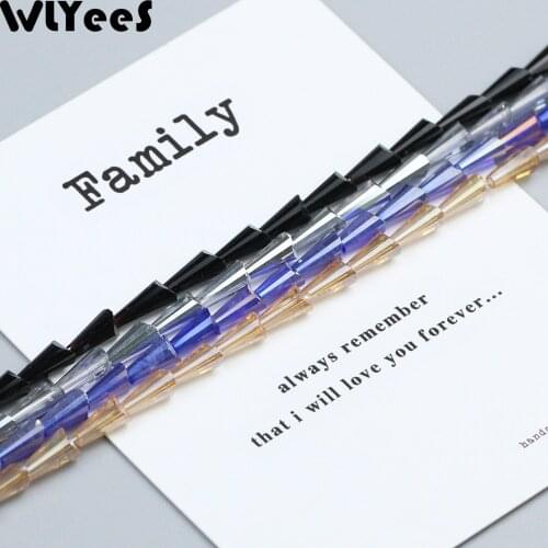 WLYeeS 4*8mm Tower shape Beads 70pcs Austrian crystal for Bracelets Making Women DIY Jewelry Accessories Glass Spacer Loose Bead