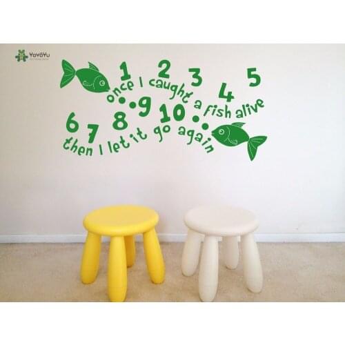 YOYOYU Wall Decal Fish Quote Vinyl Wall Stickers Removable Animal For Kids Rooms Bedroom Art Mural Interior Home Decor DIY SY935