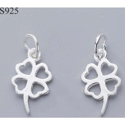 Genuine Real Pure Solid 925 Sterling Silver Pendants Women Jewelry Making Findings Charms Flower Necklace Bracelet Pendant