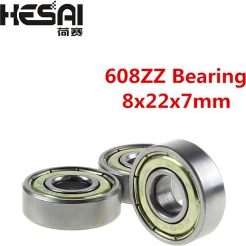 1pcs Double Shielded Miniature High-carbon Steel Single Row 608ZZ ABEC-5 Deep Groove Ball Bearing 8*22*7 8x22x7 mm 608 ZZ 2Z