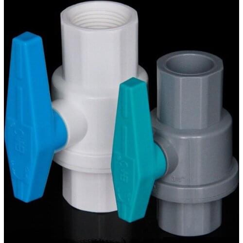 1pc Hi-quality 20~63mm 1/2"~2" PVC Ball Valve Garden Irrigation Water Supply Globe Valve Aquarium Tank Water Pipe Connectors