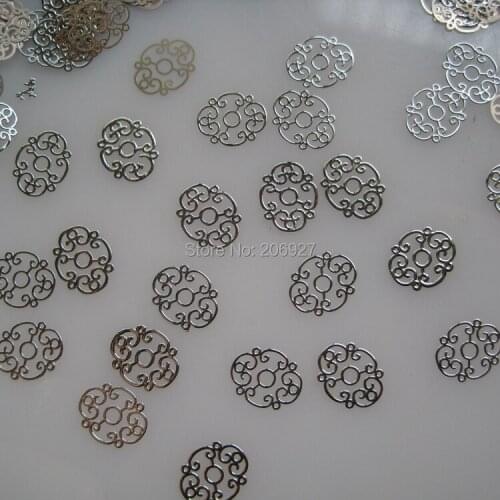 MS220-1 100pcs Silver Cute Metal Sticker Nail Art Metal Sticker Nail Art Decoration Non-adhesive Sticker