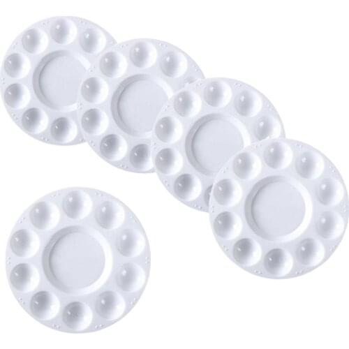 17CM Palette Art Alternatives Paint Tray Artist Watercolor Plastic Palette Supply White Watercolor Palette Pigment Round Tray