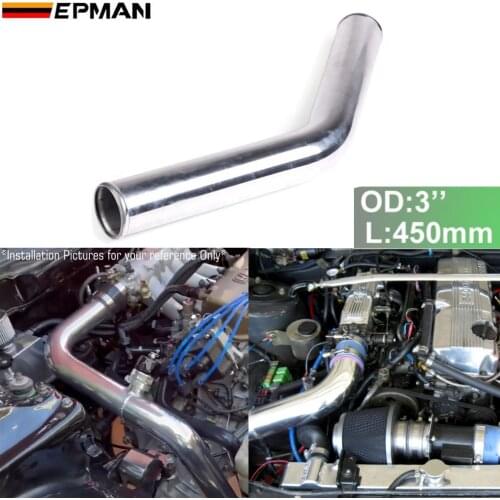 2pcs/unit 76mm 3" 45 Degree L:450 mm Aluminum Turbo Intercooler Pipe Straight Tube Tubing For BMW 525i EP-UP45-450-76