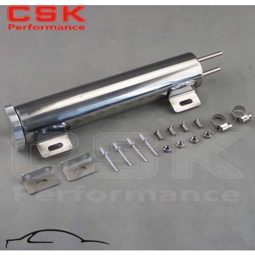 2"x10" 2X10 Stainless Steel RADIATOR OVERFLOW TANK CATCH CAN UNIVERSAL 14 OUNCES
