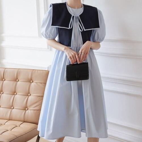 2021 Loose Gentle Summer Short Sleeves Elegant Chic Female Fashion Women Two Pieace Sets Retro Dresses With Shawl Vestidos