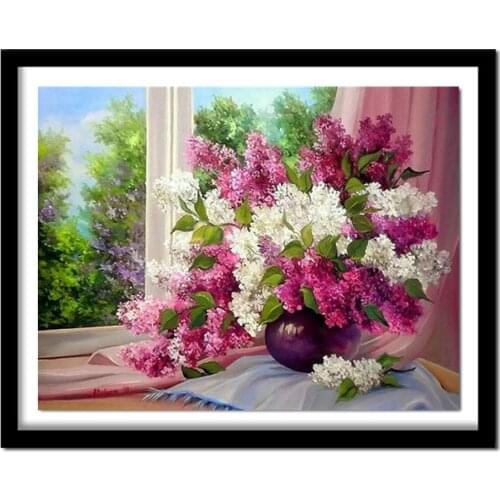 5D Diamond painting cross stitch kits flowers stickers diamond embroidery Lilac diamond icons rhinestone pictures
