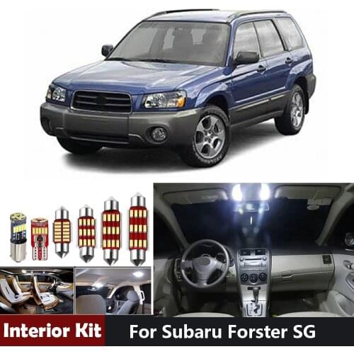 8pcs Canbus Car LED Interior Lights Package Kit For Subaru Forester SG Trunk Dome Map License Plate Light Bulbs
