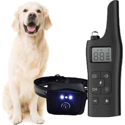 800m Dog Electric Shock Collar Training Rechargeable Waterproof Dog Anti Bark Collar With Vibration Electric Shock Sound For Dog