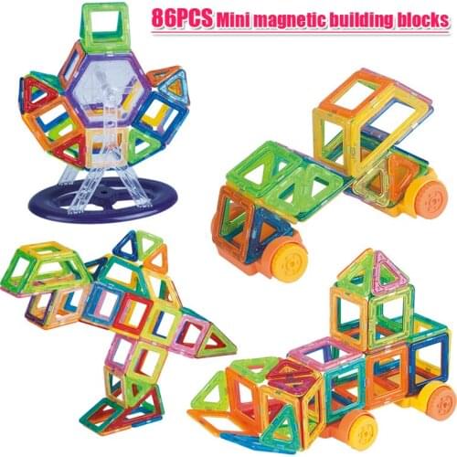 86PCS Mini Magnetic Building Blocks Toy 3D DIY Magnetic Designer Set Model & Building Magnetic Blocks Educational Toys For kids