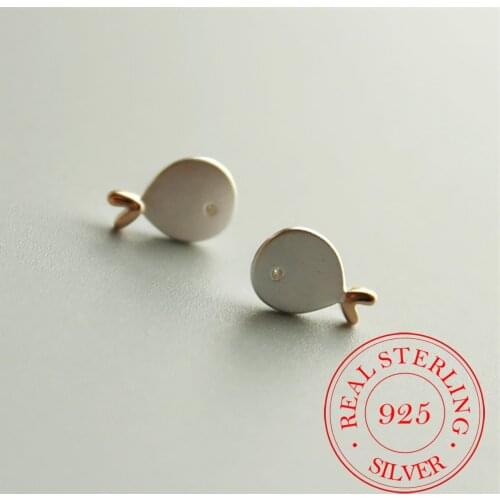 925 Sterling Silver Animlas Stud Earrings For Women Gift Pendientes Mujer Engagement Jewelry Brincos eh199