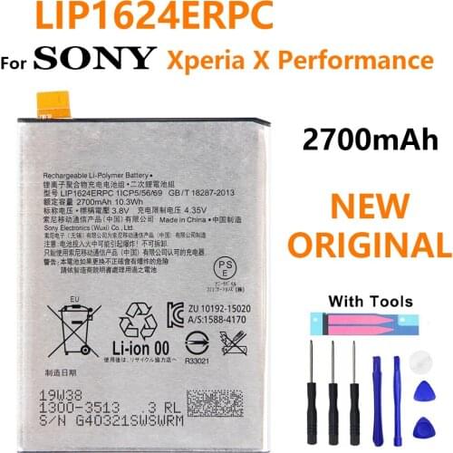 For Sony 100% Original 2700mAh LIP1624ERPC Battery For Sony Xperia X F8131 F8132 Mobile Phone battria with tracking number