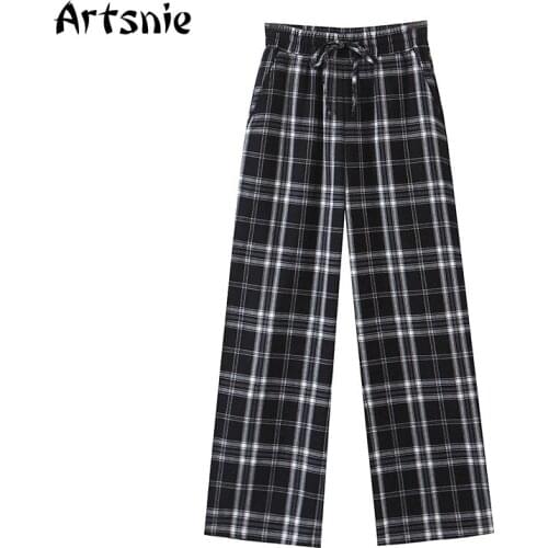 Artsnie Women's Plaid Trousers