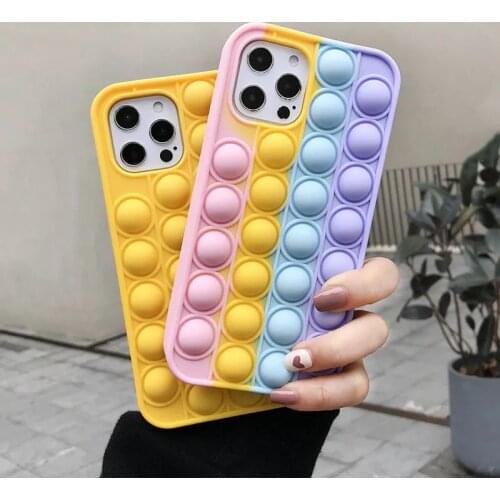 Case for OPPO Reno4 F SE 3 5 Z F17 F19 RX17 Funny Game Release Pressure Push It Bubble Phone Cover for Realme C11 C12 C15 X2 XT