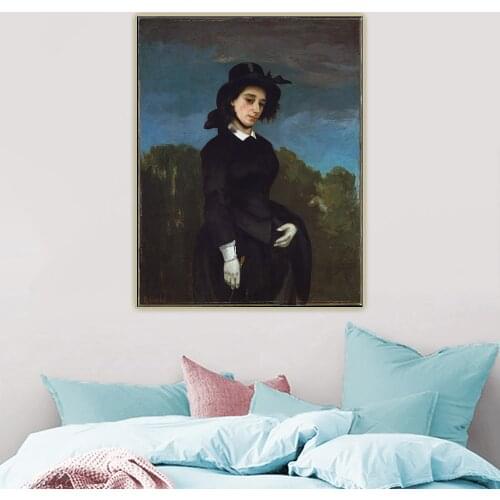 Citon Gustave Courbet《Woman in a Riding Habit》Canvas Art Oil Painting Artwork Poster Picture Backdrop Wall Decor Home Decoration
