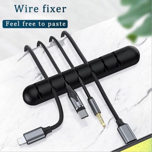 Cable Holder Silicone Cable Organizer Flexible USB Winder Management Clips Holder For Mouse Keyboard Earphone Headset