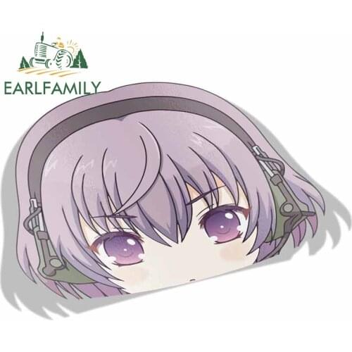 EARLFAMILY 13cm x 8.8cm for Little Armory Asato Miyo Peek Big Head Anime Vinyl Car Sticker JDM Window Decal Car Accessories
