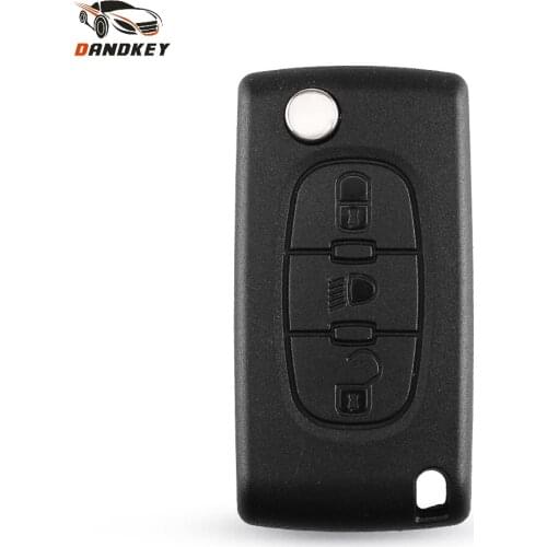 Dandkey 3 Button Flip Remote Car Key Case Shell For Peugeot 207 406 307 308 408 107 Citroen C2 C3 C4 C5 C6 C8 HU83 Blade CE0523