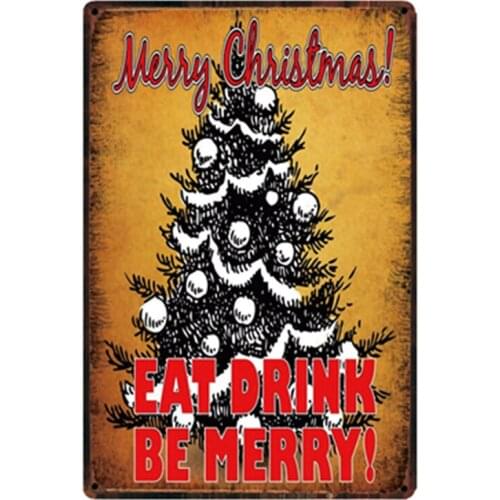 [ Kelly66 ] Merry Christmas New Metal Sign Tin Poster Home Decor Bar Wall Art Painting 20*30 CM Size y-1974