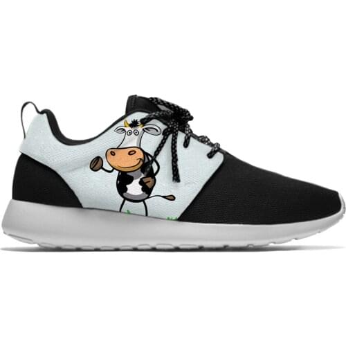 Dairy Cow Cartoon Hot Funny Popular Kids Sport Running Shoes Casual Breathable Lightweight 3D Print Sneakers Boys Children Girls