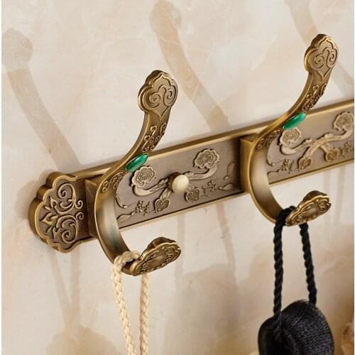 Robe Hooks 4-5 Hook Metal White Plating Towel Hooks Clothes Bath Hanger Luxury Bathroom Accessories Wall Mount Coat Hooks PG-02W