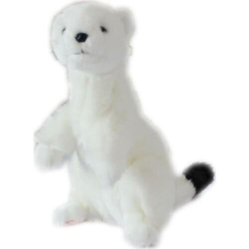 Cute simulation animal ferret doll soft plush toy ferret white weasel toys gift teaching props 23cm DY50811