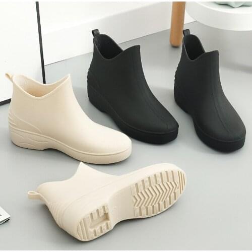 Fashion Rain Boots Womens Leisure All-match Rain Boots Non-slip Wear-resistant Short-tube Water Boots Work Water Shoes LXM