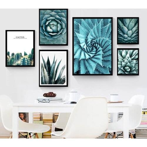 Cactus Flower Nordic Canvas Painting Wall Art Home Decor DIY Green Plant Fresh Modern Print Picture Living Room Decor Poster