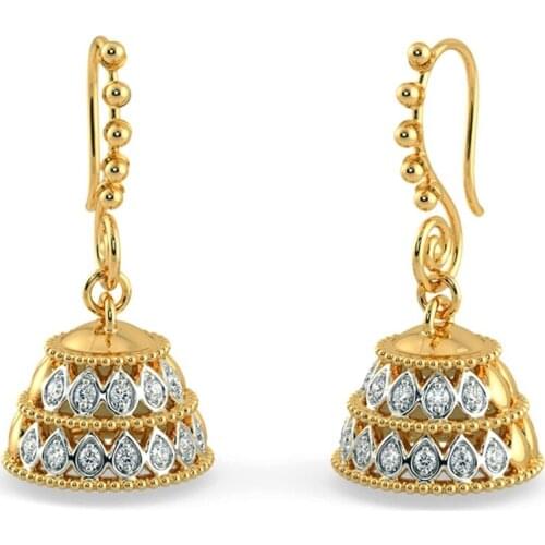 Delicate Umbrella Gold Bird Cage Buddha Bell Earrings Creative Religious Jewelry Gift Ladies Engagement Wedding Earrings