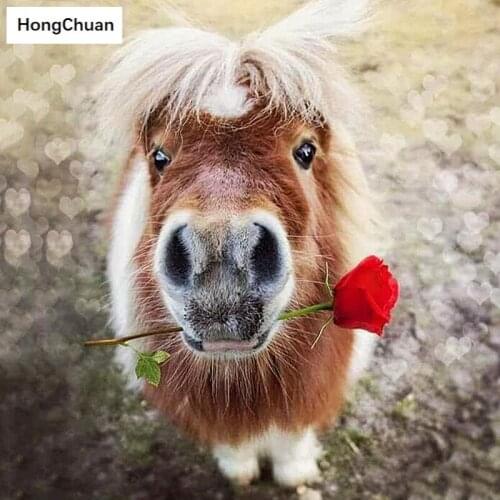 New "Donkey" Mural 5D DIY Diamond Embroidered Square/Round Diamond Painting Cross Stitch Rhinestone Mosaic Home Decoration Gift