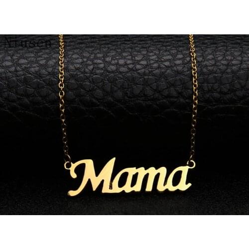 NEW!Mama Necklace Minimal Mom Necklace Dainty "Mama"Letter Charm Necklace Gift for Mom Sterling Jewelry Mothers Day Gifts