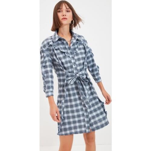Trendyol Lacing Detailed Shirt Dress TWOAW22EL0155