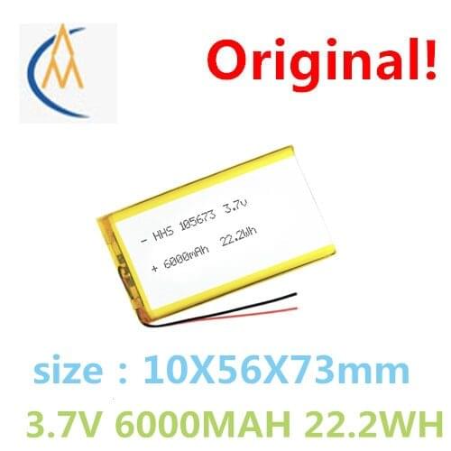 New foot 3.7 V polymer li-ion battery 6000 mah 105673 GPS mobile power/tablets modified test