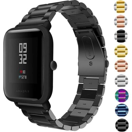 20MM Stainless Steel Strap For Xiaomi Huami Amazfit Bip S/Bip U Youth Lite Smart Watch Band Replaceable Straps For Amazfit GTS 2