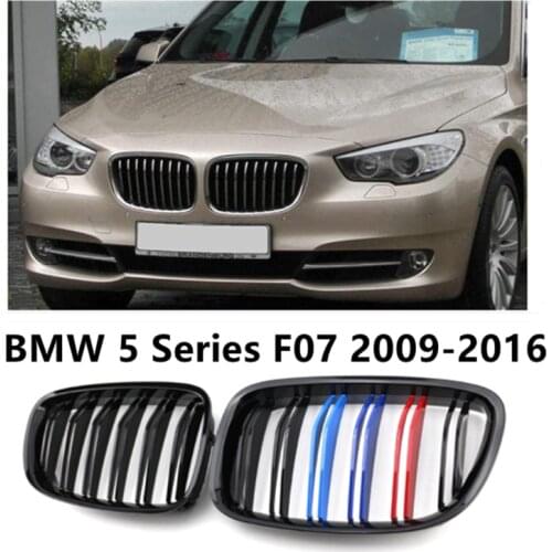 1 Pair Front Grilles Gloss Black Kidney Grill For BMW GT5 F07 2009-2016 Replacement Racing Front Bumper Grilles Car Styling