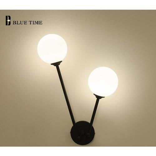 Led Bulb Modern Led Wall Lamp For Living room Dining room Bedroom Bedside Light Home Led Sconce Wall Light Luminaires Black&Gold