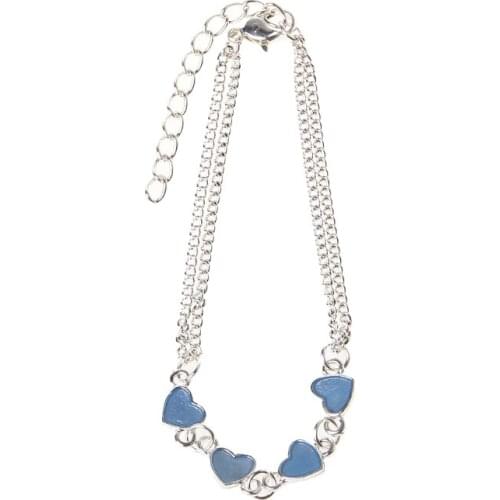 Luminous Heart Bracelets Light Up Anklets Blue Fluorescent Jewelry Glow in Dark