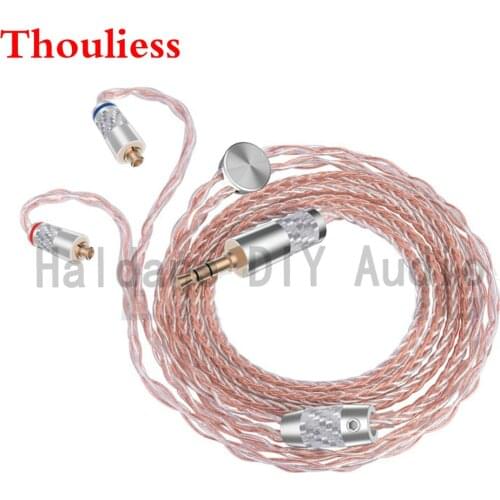 Thouliess HIFI 3.5/2.5/4.4 Balanced Copper Silver Plated Mixed Headphone Upgrade Cable MMCX Connector Headphone Plug