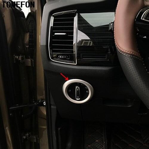 TOMEFON Front Driver Seat Headlight Switch Cover Frame Decoration Interior Trim For Skoda Superb B8 2016 2017