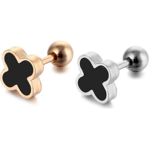 2PC Korean Fashion Ear Studs Cartilage Earring for Women Stainless Steel Small Stud Earring Ear Piercing Jewelry Gifts