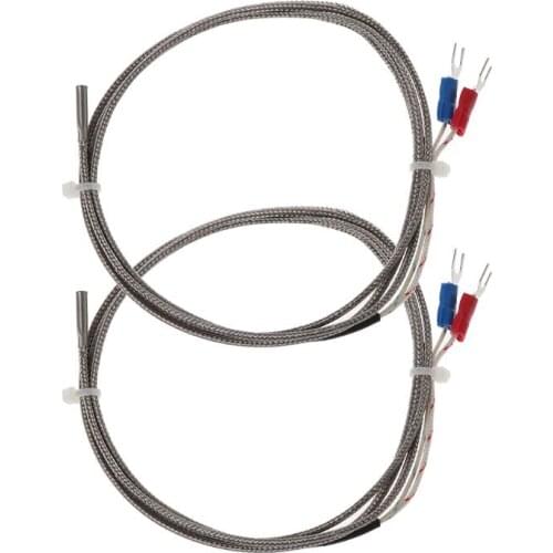 2Pcs 1m K-Type 0 to 600 Degree Thermocouple Temperature Controller Sensor Probe 3x15x1000