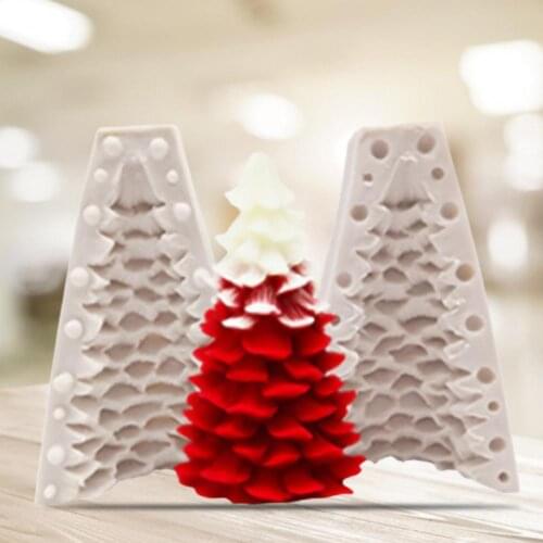2021 Christmas Tree Shape Candle Mold 3D Silicone Multi-use Anti-collision Portable Scented Mold for Handicraft Wholesale