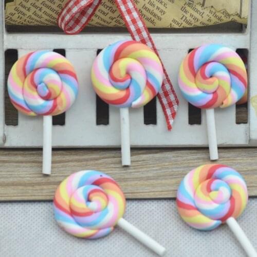 28*50mm Kawaii Baby Color Clay Lollipop,Clay Desserts,D.I.Y Miniatures,Play House Supplies,Jewellry Accessories