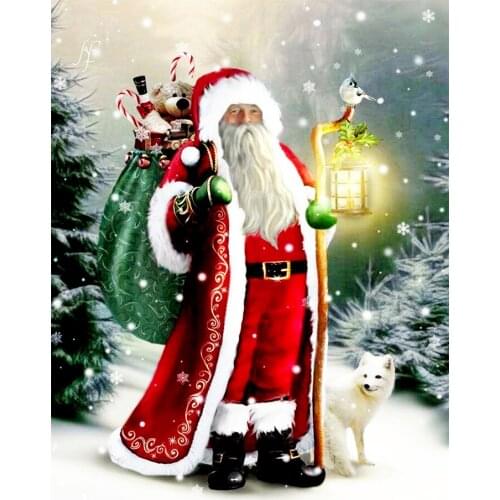 5D DIY Diamond Painting Santa Claus Christmas Full Square/Round Embroidery Painting Mosaic Home Decoration Wall Stickers Gifts