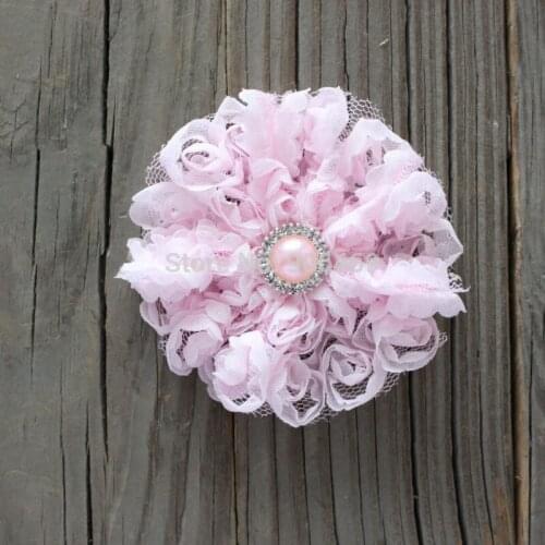 Kids flower Trend Vintage Lace Flower Frilly Hair Flowers Tulle flower perfect for DIY girl Hair Accerssiory 11colors 90PCS